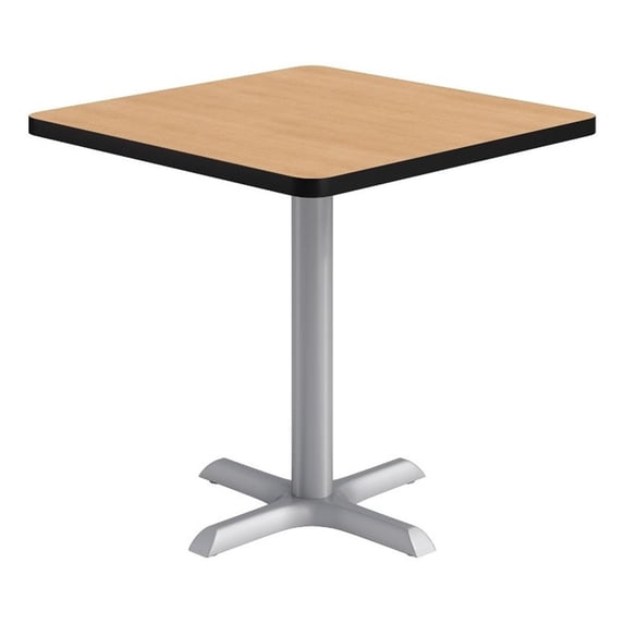 KFI Studios 30in Square Dining Table - 29in H - Natural Top - Silver Base