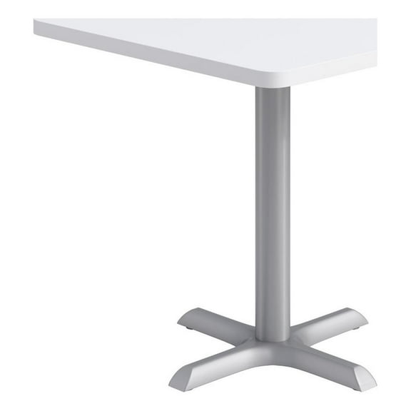 KFI Studios 30in Square Dining Table - 29in H - White Top - Silver Base