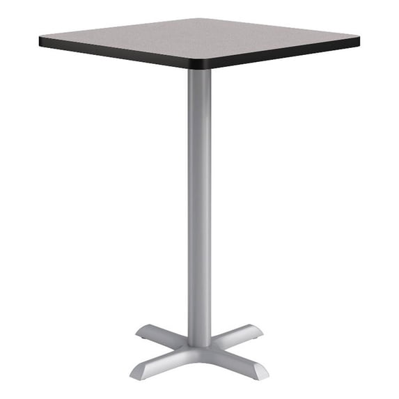 KFI Studios 30in Square Dining Table - 42in H - Gray Top - Silver Base