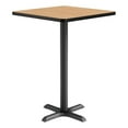 thumbnail image 1 of KFI Studios 30in Square Dining Table - 42in H - Natural Top - Black Base, 1 of 1