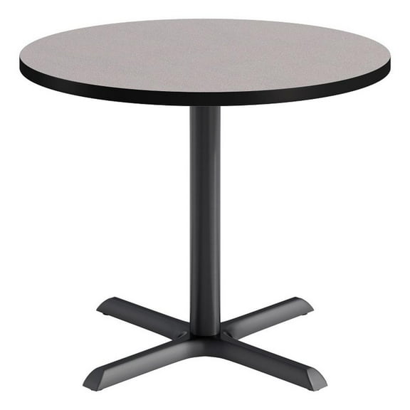 KFI Studios 36in Round Dining Table - Gray Top - Black Base
