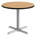thumbnail image 1 of KFI Studios 36in Round Dining Table - Natural Top - Silver Base, 1 of 1