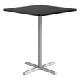 thumbnail image 1 of KFI Studios 36in Square Dining Table - 42in H - Black Top - Silver Base, 1 of 1