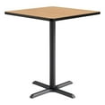 thumbnail image 1 of KFI Studios 36in Square Dining Table - 42in H - Natural Top - Black Base, 1 of 1