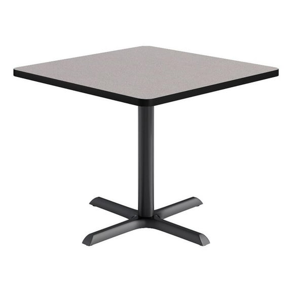 KFI Studios 36in Square Dining Table - Gray Top - Black Base
