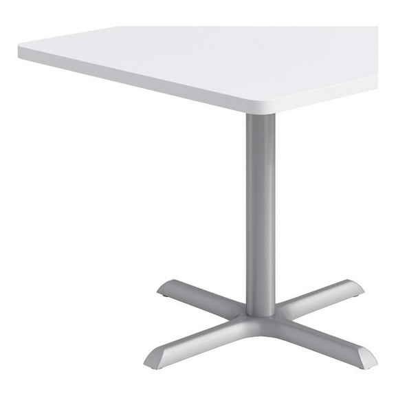KFI Studios 36in Square Dining Table - White Top - Silver Base