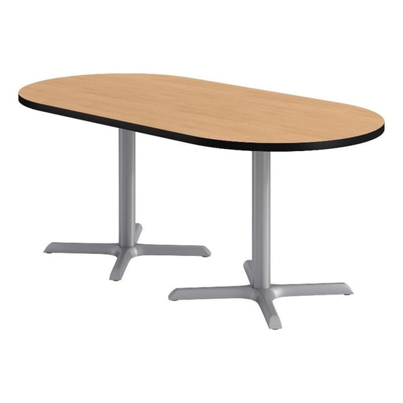 KFI Studios 36x72in RT Dining Table - 29in H - Natural Top - Silver Base