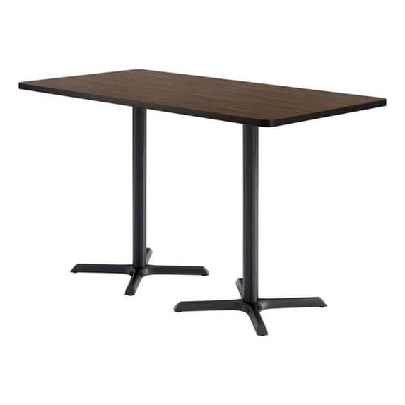 KFI Studios 36x72in Rect. Dining Table - 42in H - Walnut Top - Black Base