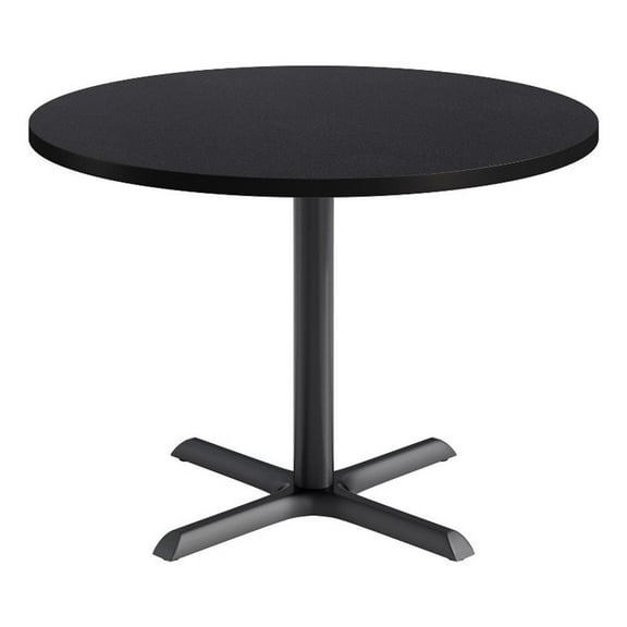 KFI Studios 42in Round Dining Table - Charcoal Top - Black Base