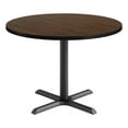 thumbnail image 1 of KFI Studios 42in Round Dining Table - Walnut Top - Black Base, 1 of 1