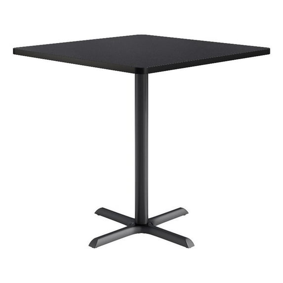KFI Studios 42in Square Dining Table - 42in H - Charcoal Top - Black Base