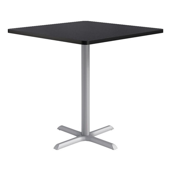KFI Studios 42in Square Dining Table - 42in H - Charcoal Top - Silver Base