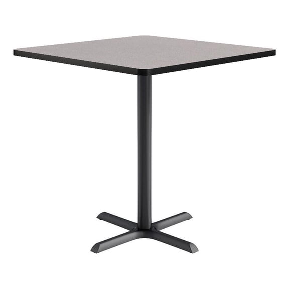 KFI Studios 42in Square Dining Table - 42in H - Gray Top - Black Base