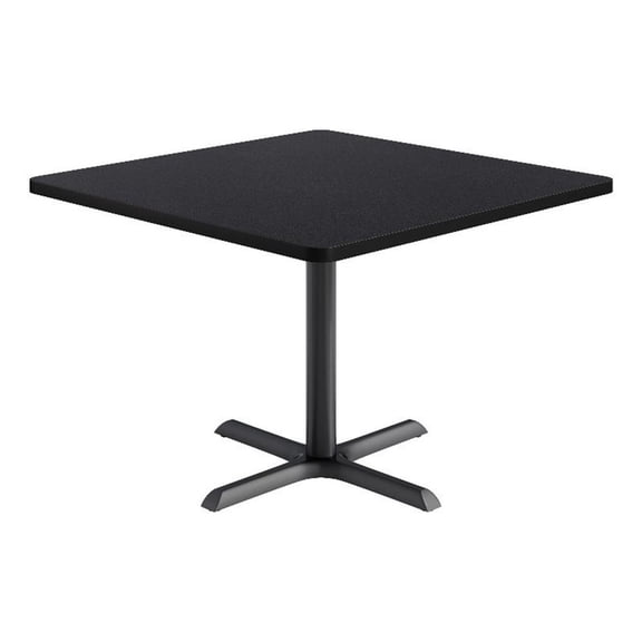 KFI Studios 42in Square Dining Table - Charcoal Top - Black Base