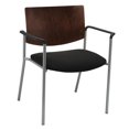 thumbnail image 1 of KFI Studios Evolve Big & Tall Dining Chair with Arms, Chocolate Wood Back, Black Seat, 1 of 6