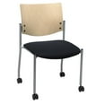 thumbnail image 1 of KFI Studios Evolve Stack Chair with Casters, Natural Wood Back, Black Seat, 1 of 4