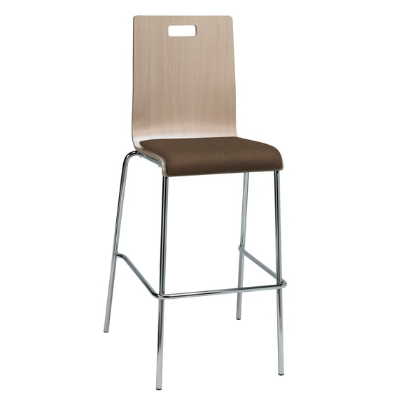 KFI Studios Jive Barstool, Natural Wood Back, Fudge Seat