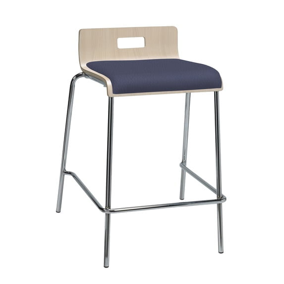 KFI Studios Jive Counter Stool, Natural Wood Back, Grape Seat
