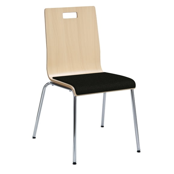 KFI Studios Jive Dining Chair, Natural Wood Back, Tuxedo Seat