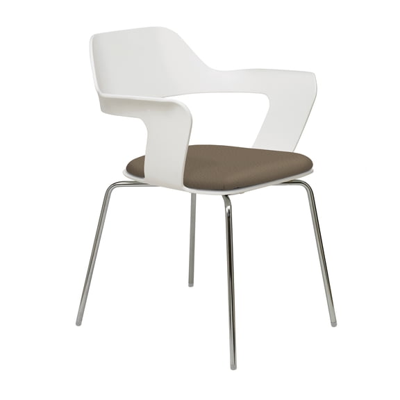 KFI Studios Julep Dining Chair, White Shell, Java Seat