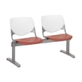 thumbnail image 1 of KFI Studios KOOL 2 Seat Reception Bench, White Back, Coral Seat, 1 of 5