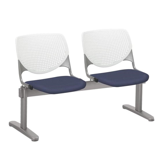 KFI Studios KOOL 2 Seat Reception Bench, White Back, Grape Seat