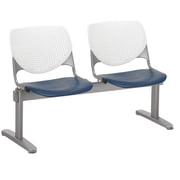 KFI Studios KOOL 2 Seat Reception Bench, White Back, Navy Seat