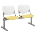 thumbnail image 1 of KFI Studios KOOL 2 Seat Reception Bench, White Back, Yellow Seat, 1 of 5
