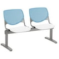 thumbnail image 1 of KFI Studios KOOL 2 Seat Reception Bench, White Seat, Sky Blue Back, 1 of 5