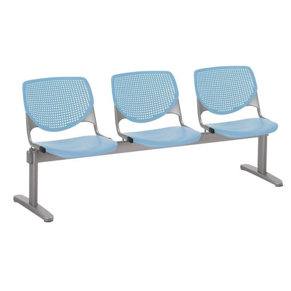 KFI Studios KOOL 3 Seat Reception Bench, Sky