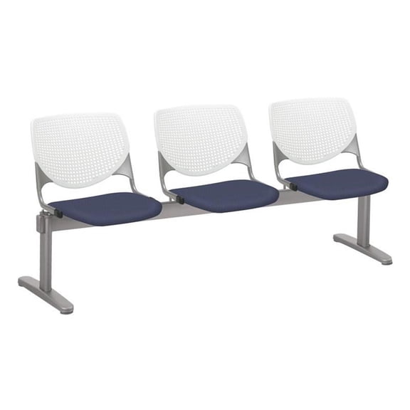 KFI Studios KOOL 3 Seat Reception Bench, White Back, Grape Seat