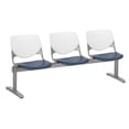 thumbnail image 1 of KFI Studios KOOL 3 Seat Reception Bench, White Back, Navy Seat, 1 of 2