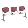 thumbnail image 1 of KFI Studios KOOL 3 Seat Reception Bench, White Seat, Burgundy Back, 1 of 3