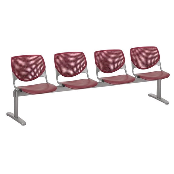 KFI Studios KOOL 4 Seat Reception Bench, Burgundy