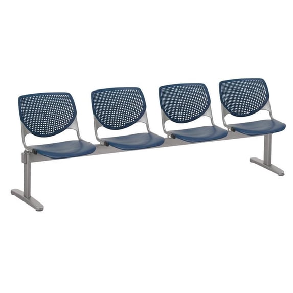 KFI Studios KOOL 4 Seat Reception Bench, Navy