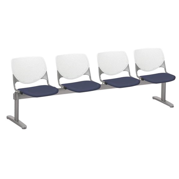 KFI Studios KOOL 4 Seat Reception Bench, White Back, Grape Seat