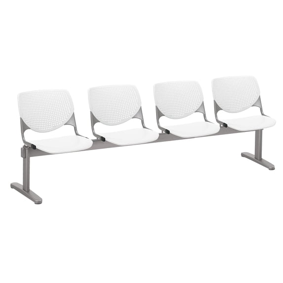 KFI Studios KOOL 4 Seat Reception Bench, White