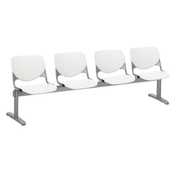 KFI Studios KOOL 4 Seat Reception Bench, White