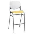 thumbnail image 1 of KFI Studios KOOL Armless Stacking Barstool, White Back, Yellow Seat, 1 of 7