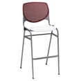 thumbnail image 1 of KFI Studios KOOL Armless Stacking Barstool, White Seat, Burgundy Back, 1 of 2