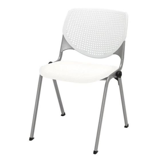 KFI Studios KOOL Armless Stacking Chair, 400lb Capacity, White