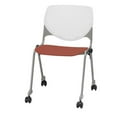 thumbnail image 1 of KFI Studios KOOL Armless Stacking Chair with Casters, White Back, Coral Seat, 1 of 1