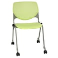 thumbnail image 1 of KFI Studios KOOL Armless Stacking Chair with Casters, White Back, Lime Seat, 1 of 7