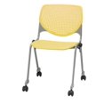 thumbnail image 1 of KFI Studios KOOL Armless Stacking Chair with Casters, Yellow, 1 of 7