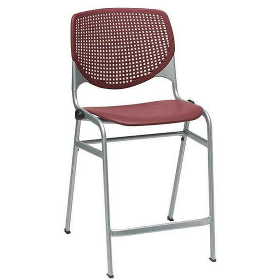 KFI Studios KOOL Armless Stacking Counter Barstool, Burgundy