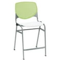 thumbnail image 1 of KFI Studios KOOL Armless Stacking Counter Barstool, White Seat, Lime Green Back, 1 of 6