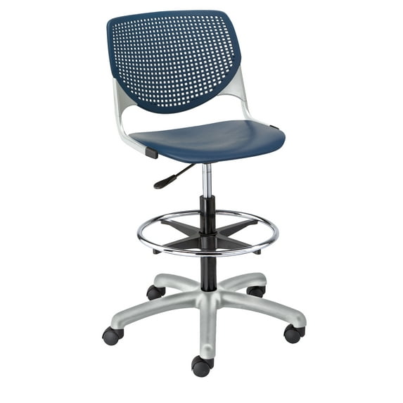 KFI Studios KOOL Home and Office Adjustable Drafting Stool, Navy