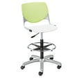 thumbnail image 1 of KFI Studios KOOL Home and Office Adjustable Drafting Stool, White Seat, Lime Green Back, 1 of 7