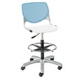 thumbnail image 1 of KFI Studios KOOL Home and Office Adjustable Drafting Stool, White Seat, Sky Blue Back, 1 of 7