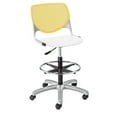 thumbnail image 1 of KFI Studios KOOL Home and Office Adjustable Drafting Stool, White Seat, Yellow Back, 1 of 7